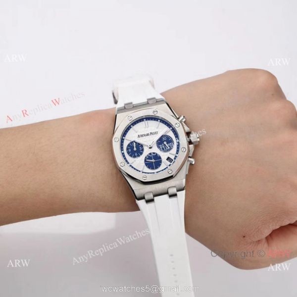 Audemars Piguet Replica Royal Oak Offshore Ladies Watch SS White Dial 7