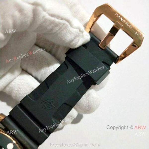 Copy Panerai Luminor Submersible Rose Gold Black Bezel Watch 47mm PAM684 7