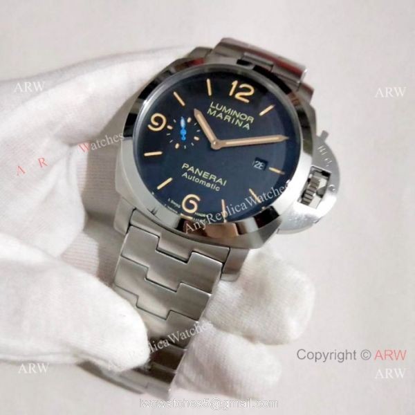 Panerai Luminor Marina Stainless Steel Orange Markers Watch PAM 1312 7