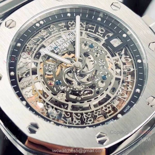 Fake AP Skeleton Wristwatch Audemars Piguet Royal Oak Stainless Steel Watch 7