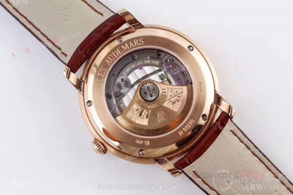 Swiss Grade Audemars Piguet Jules Audemars 3120 Watches Rose Gold Roman Dial 7