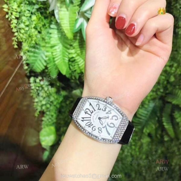 2019 Replica Franck Muller Vanguard Iced Out Watches Lady Size 7