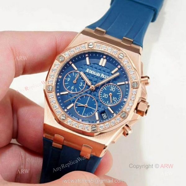 Copy Audemars Piguet Royal Oak Offshore Lady Watches Rose Gold Diamond 7
