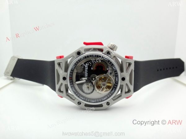 Fake Hublot Techframe Ferrari Tourbillon Titanium Watches 40mm 7