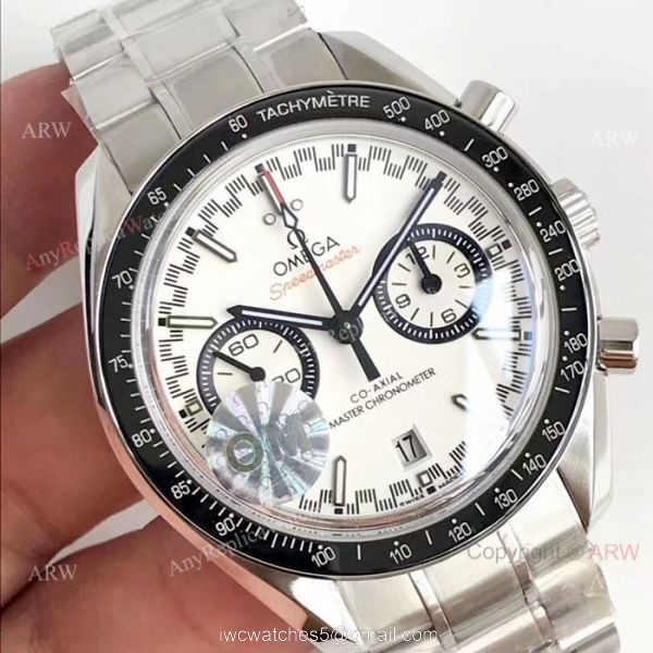 (OM) Swiss Omega Speedmaster Chronomeyer Stainless steel White Dial Watch 7