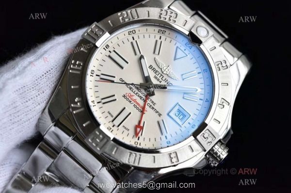 Copy Breitling Avenger II GMT Swiss 2836 Watch Stainless Steel White Dial 7