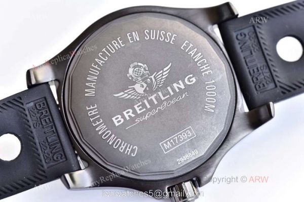 AAA Grade Breitling Superocean Swiss 2824 Watch Replica SS Black Bezel 7