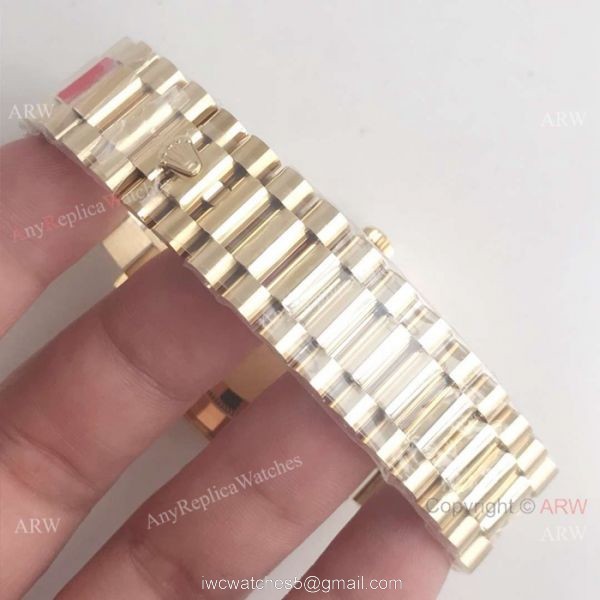 Swiss 2836 Rolex Presidential Diamond Bezel Replica Watch Day Date II Ice Out 7