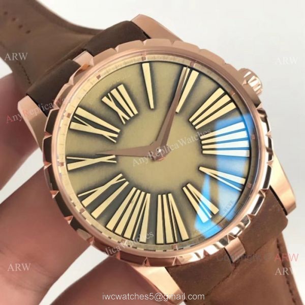 Newest Copy Roger Dubuis Excalibur Rose Gold Watch Swiss RD622 7