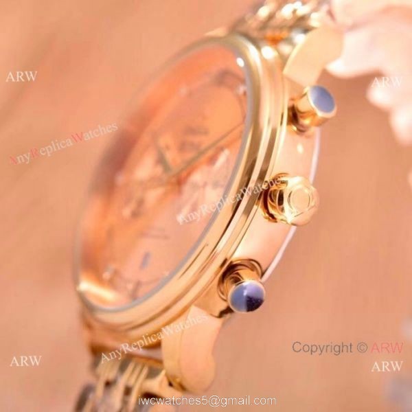 Best Quality Omega De Ville Fake Watches Yellow Gold Chronograph 7