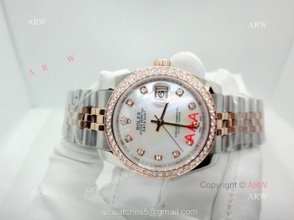 Copy Rolex Datejust Two Tone Rose Gold Jubilee Watch 34mm 7