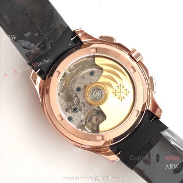 SWISS Copy Patek Philippe Aquanaut Chronograph 5968A Watch Rose Gold Black 7