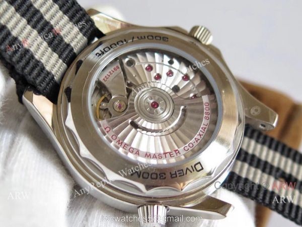 (OM)Swiss Omega Seamaster Diver 300m Nylon Band watch Omega 8800 Movement 7