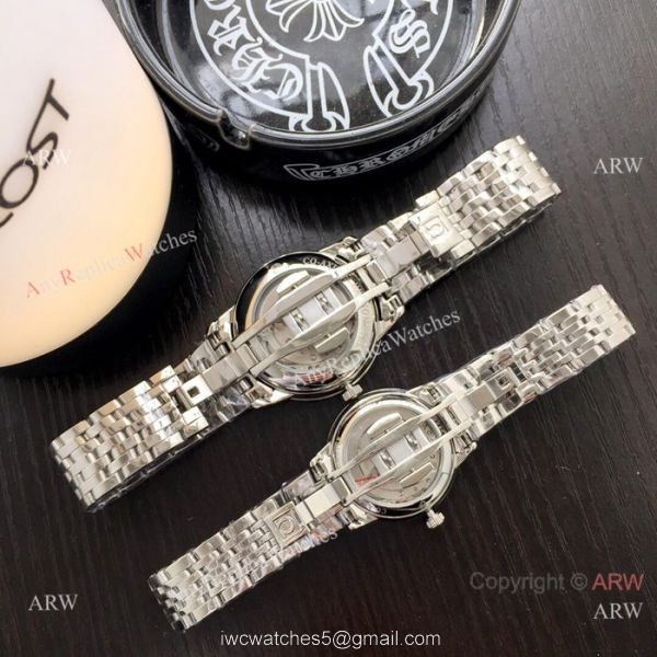 Fake DeVille Prestige Omega Couple Watch Stainless Steel Black Dial 7
