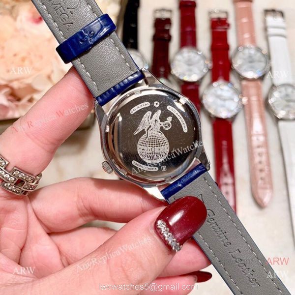 Copy Omega DeVille Co-Axial Cscapement Ladies 34mm watch Diamond bezel 7