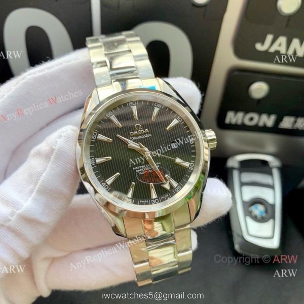 Copy Omega Seamaster Aqua Terra Swiss Citizen 8215 Watches 2-Tone Black Dial 7