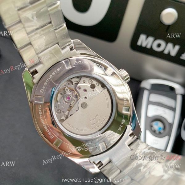 Omega Seamaster AQUA TERRA Swiss 8215 Watches Replica SS White Waved Dial 7