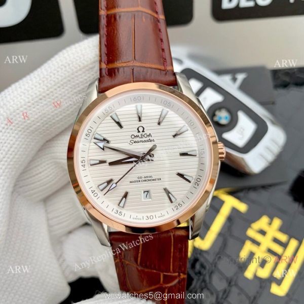 Omega Seamaster Aqua Terra Swiss 8900 Watch Rose Gold Bezel 7