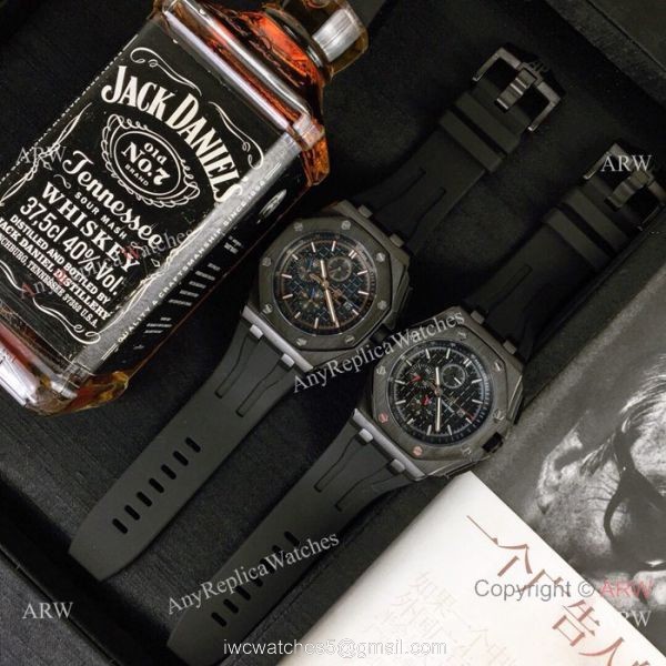 Best Audemars Piguet Royal Oak Offshore Replica Watches Black Case Rose Gold Marker 7