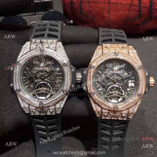 Copy Hublot Big Bang Special Edition Iced Out Full Diamond Watch Rose Gold Case 7