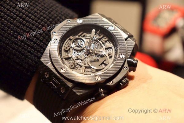 Hublot Big Bang King Chronograph Watch Black Case Rubber Strap 7