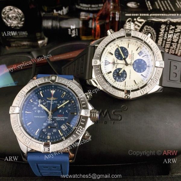 Best Replica Breitling COLT Chronograph Watch Blue Dial Blue Rubber Band 7
