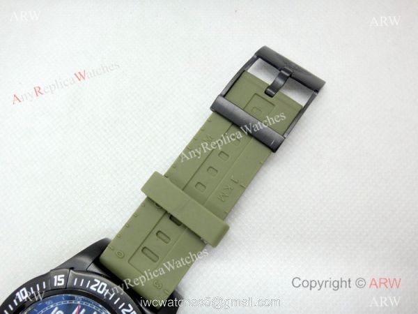 Fake Breitling Colt Skyracer Black Case Green Rubber Band Watch 7