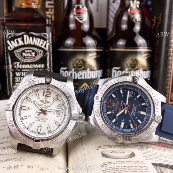 Fake Breitling COLT Automatic Blue Dial Blue Rubber Band Mens Watch 7
