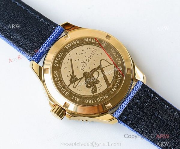Swiss Breitling Superocean II Mens Watch Yellow Gold Blue Ceramic Bezel 7