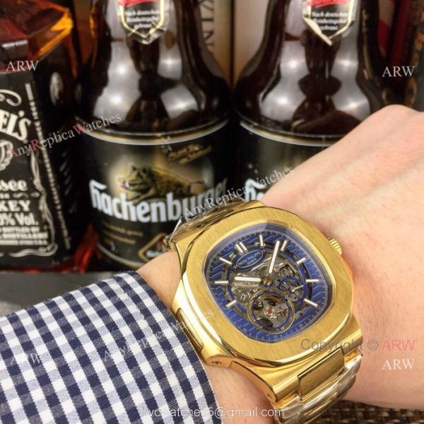 Clone Patek Philippe Skeleton Watches Two Tone Rose Gold 40mm 7