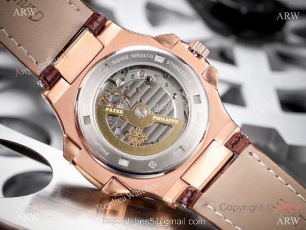 Patek Philippe Nautilus Skeleton Replica watches SS Blue Dial 7