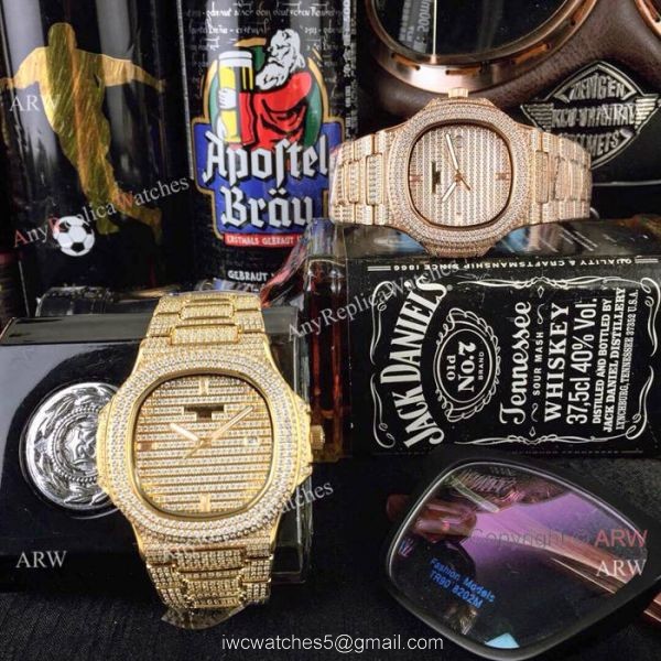Iced Out Patek Philippe Nautilus Replica watch Quartz Movement 7