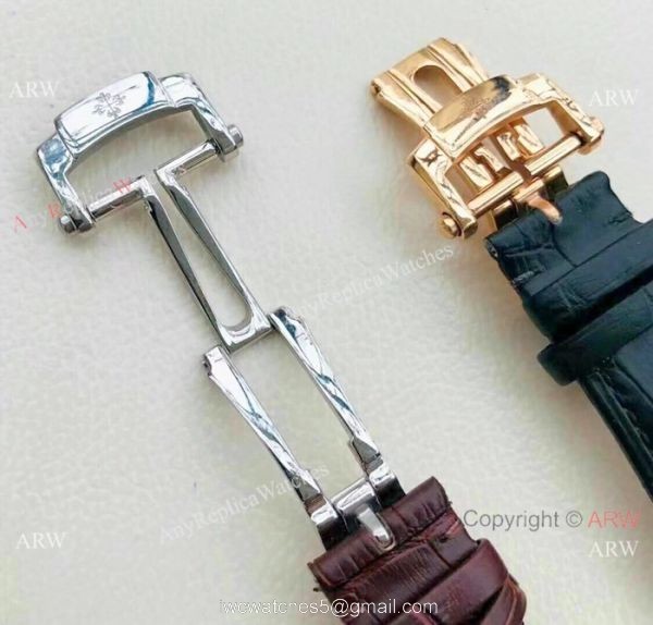 Fake Patek Philippe grand complications 40mm Watch Rose Gold Black Face 7