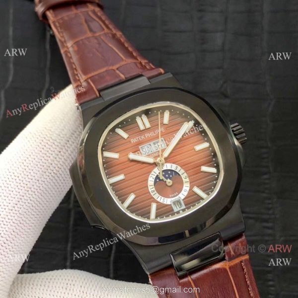 High Qaulity Replica Patek Philippe Nautilus Annual Calendar All Black Watch 7