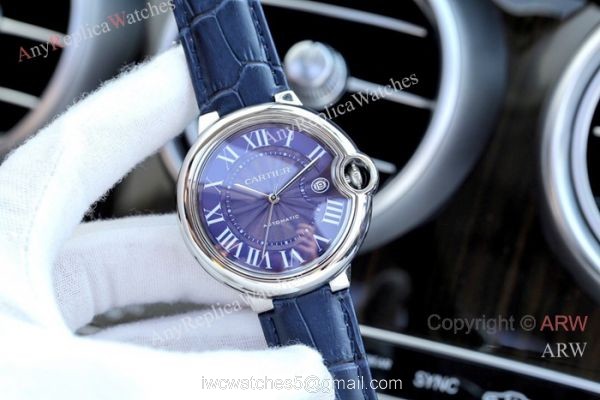 Fake Cartier Ballon Bleu Brown Dial 41mm Watches Swiss Quality 7