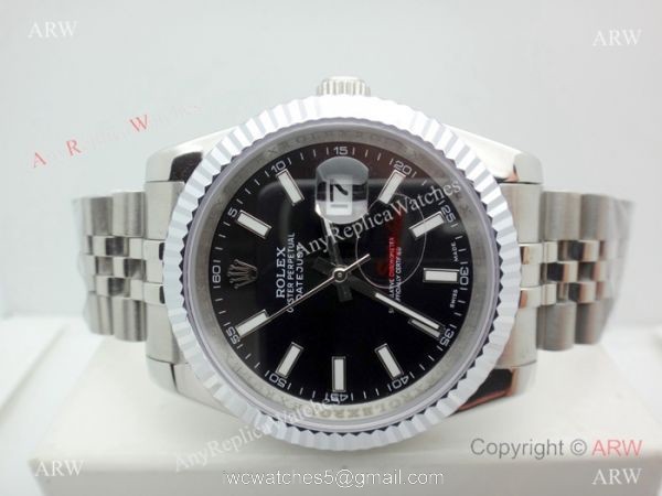 Copy Rolex Datejust Jubilee Stainless Steel Black Dial 40mm Watch 7