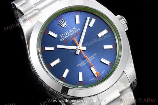 EX Factory Eta2836 Swiss Rolex Milgauss Blue Replica Watch 40mm 7