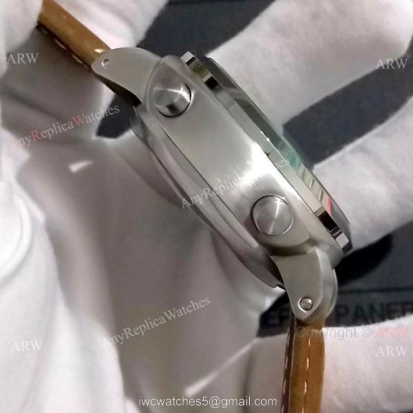 Copy Panerai Luminor FLYBACK SS Brown Leather Band Watch PAM524 7