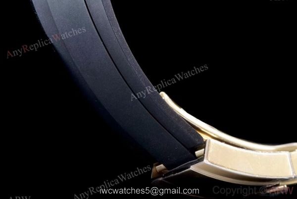 Rolex Daytona Swiss 4130 V2 Yellow Gold Black Rubber Strap Watch AR Replica Watches 7
