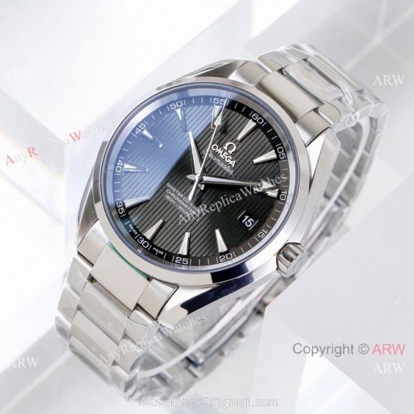 (VS)Best Swiss Omega Seamaster Aqua Terra Copy watch Stainless Steel Gray Dial 7