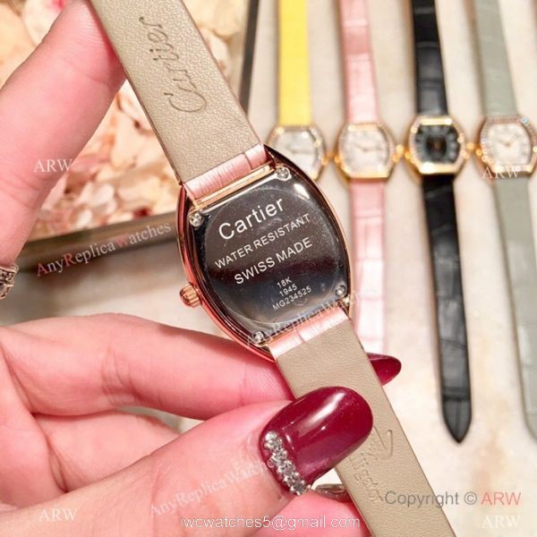 New Style Cartier Ladies Watch Gold Case White MOP Dial 7
