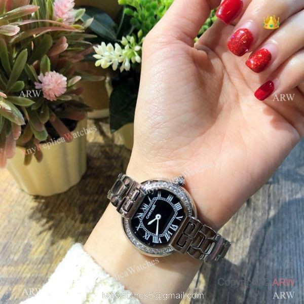 Rotonde de Cartier Stainless Steel White Watch 28mm Lady 7