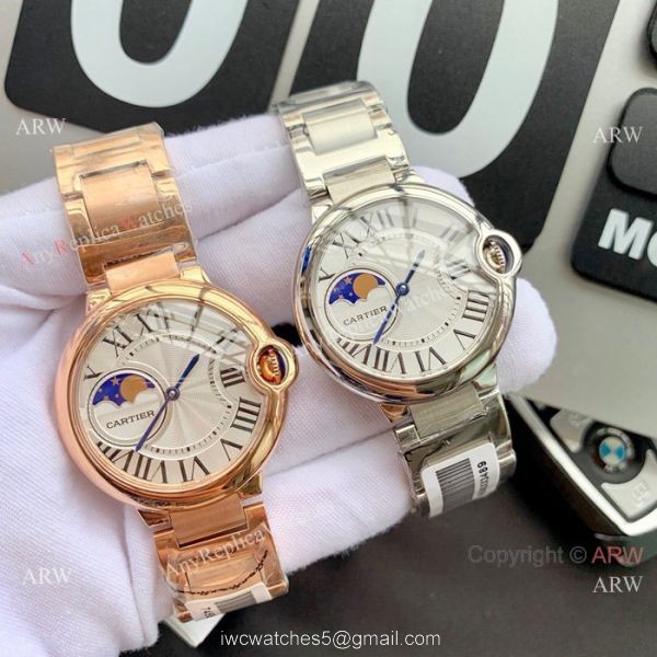 Replica Cartier Ballon Bleu Moonphase Rose Gold Quartz Watch 7