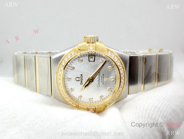 Swiss Copy Omega Constellation Women watch 2-Tone Silver Dial 7