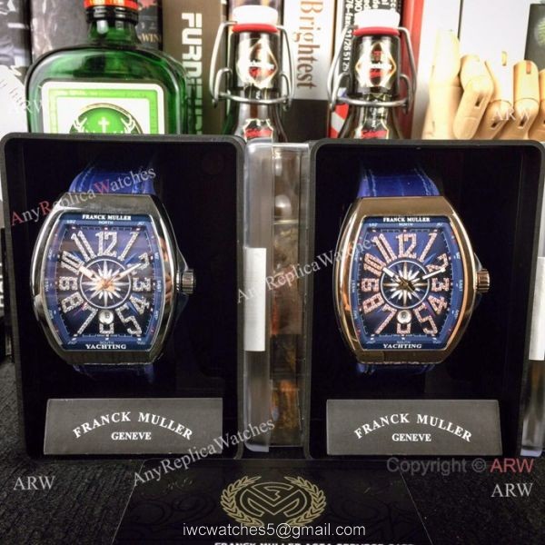 Swiss Copy Franck Muller Vanguard Yachting v45 Watch Rose Gold Black Face 7