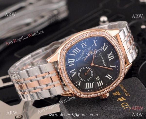 New Copy Cartier Drive de Moonphase Watch White Dial Black Leather Band 7