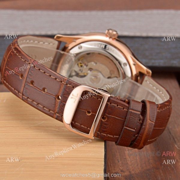 Best Copy Jaeger-LeCoultre Master Rose Gold Silver Face Watch Simple Design 7