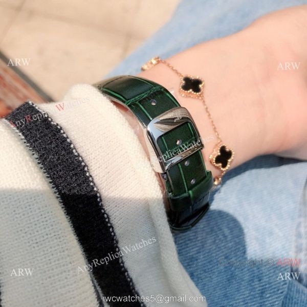 Copy Jaeger-LeCoultre Rendez Vous 33 Watch Green leather Strap 7