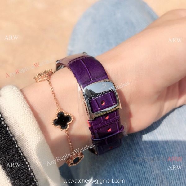 Low Price Jaeger-LeCoultre Rendez Vous Lady Watch SS Purple Leather Strap 7