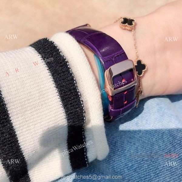 New Copy Jaeger-LeCoultre Rendez Vous 33mm Watch Rose Gold Purple Band 7